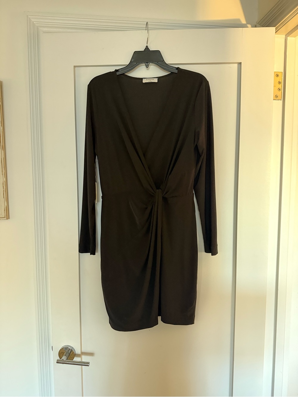 Aritzia Long-Sleeve Twist-Front Mini Dress - Black